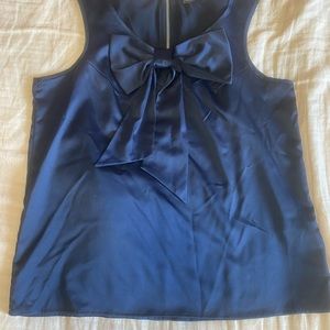 Navy Sleeveless Top with Bow